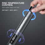 Cordless Soldering Iron Kit - 7s Fast Heating & Auto Sleep, Portable USB-C Rechargeable Welding Pen with 3 Tips (392°F/200°C to 842°F/450°C) for Electronics Repair/DIY/Circuit Board, Gunmental