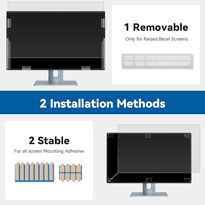 IPROKKO [2-Pack] 23.6 Inch Computer Privacy Screen Filter for 16:9 Widescreen Monitor, Removable 23.6in Anti Blue Light Glare Privacy Shield, Anti Spy Security Protector for Hp Dell Asus Acer Samsung