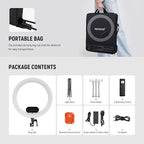 NEEWER 19" 100W High Power LED Ring Light with Tripod Stand & 3 Phone Holders Compatible with iPhone, 2900-7000K CRI97+ App&2.4G Control Lighting for Selfie Video Recording Makeup Streaming, RH100B