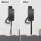Rubber Bond TV Cord Hider Cable Protector - Strong Self Adhesive Wall Cord Cover Cable Hider - Low Profile Cable Management Wall Cord Concealer Cable Raceway (Black, 10 Feet)