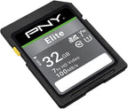 PNY 32GB Elite Class 10 U1 V10 SDHC Flash Memory Card - 100MB/s, Class 10, U1, V10, Full HD, UHS-I, Full Size SD (Pack of 1)