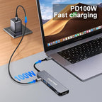 USB C Hub Multiport Adapter Dongle for MacBook Air 6 in 1 USB C to HDMI Multiport Adapter with 4K HDMI, 100W PD, USB 3.0, SD/TF Card Reader MacBook hdmi Adapter for MacBook Air/Pro, iPad, Dell XPS