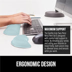 GORILLA GRIP Silky Gel Memory Foam Wrist Rest for Computer Keyboard, Mouse, Ergonomic Design for Typing Pain Relief, Desk Pads Support Hand, Arm, Mousepad Rests, Stain Resistant, 2 Piece Pad Sky Blue