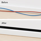 Rubber Bond TV Cord Hider Cable Protector - Strong Self Adhesive Wall Cord Cover Cable Hider - Low Profile Cable Management Wall Cord Concealer Cable Raceway (Black, 6 Feet)