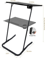 Ikkle Adjustable Bike Trainer Desk, Workstation Standing Desk for Treadmill Cycling, Cycle Trainer Stand Table for Indoor Workstation (Black)