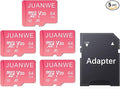 JUANWE 64GB Micro SD Card 5 Pack with SD Adapter 64GB SD Card Memory Card Class 10 microSDXC V30 4K Video Recording U3 A1 TF Card for Dash Cam, Camera, Phone