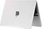 Sparkly Clear Case for MacBook Pro 13 inch M2 M1 A2338 A2289 A2251 A2159 A1989 A1706 2023-2016 Release with Touch ID, 6 in 1 Glitter Plastic Hard Shell&Keyboard Cover&Screen Protector&Webcam Cover