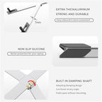 Junfire Foldable Laptop Stand for 17.3 inch, Aluminum Stable Ergonomic Laptop Riser with 6-Levels Height Adjustment, Fits with MacBook Air, MacBook Pro, HP, Dell, Lenovo (Up to 17.3'')-Sliver