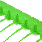 Leadseals(R) 100 Green Plastic Tamper Seals, Zip Ties for Fire Extinguishers Pull Tite Security Tags Numbered Disposable Self-Locking Tie 250mm Length
