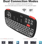 Rii (Upgrade) i4 Mini Bluetooth Keyboard with Touchpad, Blacklit Portable Wireless Keyboard with 2.4G USB Dongle for Smartphones, PC, Tablet, Laptop TV Box iOS Android Windows Mac.Black