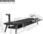 Fenge Dual Monitor Stand, Monitor Riser for 2 Monitors with Adjustable Laptop Riser , 42.5 Inch Desk Shelf for Top of Desk with Phone Holder& Headphone Stand