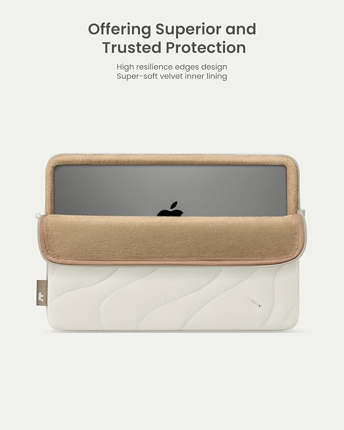 tomtoc 360 Protective Puffy Laptop Sleeve for 14-inch MacBook Pro M4/M3/M2/M1 Pro/Max A3112 A3401 A3185 A2992 A2918 A2779 2024, 13.5/13.8-inch Surface Laptop 7(Copilot+ PC)/6/5/4/3, Quilted Design