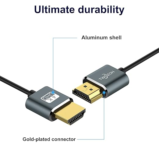 Twozoh Flexible & Slim Long HDMI Cable 25FT 2 Pack, Ultra Thin HDMI Cord Supports High Speed 4K@60Hz 18gbps 2160P/1080P