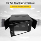 Raising Electronics Wall Mount Server Cabinet for Networking Data Home Video WiFi Internet System with 12 inch Install Depth (6U 450mm deep)