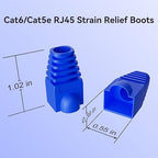 CableGeeker 100-Pack Cat6 / Cat5e RJ45 Strain Relief Boots, RJ45 Boot, Cat 6 Boot, Cat6 Ethernet Boots, Suitable for 6.5mm(0.26in) Ethernet Cables (Round-Press White)
