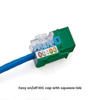 trueCABLE Cat5e Keystone Jack, Unshielded (UTP), 90 Degree Punch-Down, PoE++ (4PPoE) 100W, UL Listed, ETL Verified, ANSI/TIA Certified, Modular RJ45 Female, Green, 12 Pack