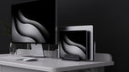 Dual Aluminum Vertical Laptop Stand Organizer, Sturdy Notebook Computer Holder Stand Compatible with New Liquid Retina XDR Apple MacBook Air/Pro, Mac mini and iPad Pro - Black