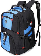 SHRRADOO Extra Large 50L Travel Laptop Backpack with USB Charging Port, College High School Backpack Airline Approved Business Work Bag Fits 17 Inch Computer for Men Women