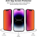 For iPhone 14 pro max/iPhone 15 plus Privacy Screen Protector - Anti-Blue Light, Anti-Glare, Anti-Spy Gradient Color Privacy Screen Protector Film (6.7 inch)