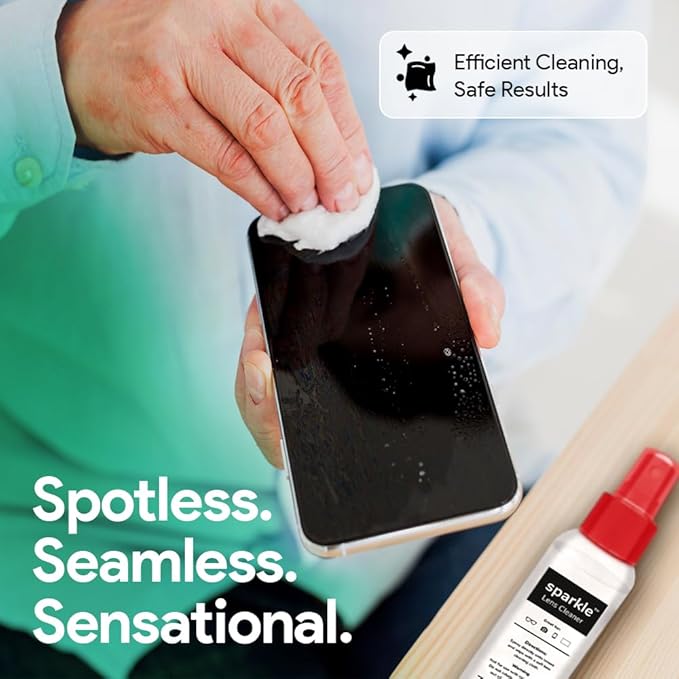 Sparkle Anti-Reflective Lens Cleaner Spray kit | (2) 2oz Glasses Cleaner Spray + (2) Microfiber Cloth for Eyeglasses, Sunglasses, Lenses, Screens and Camera Cleaning Kit (4 Piece Set)