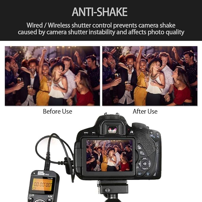 Wireless Shutter Release Comaptible for Canon, Pixel TW-283 E3/N3 Wireless Remote Control Timer Shutter Release Cable Compatible for Canon EOS 1300D 1100D 760D 750D 5D IV III 1D 6D II 7D