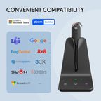Yealink DECT Wireless Headset WH63 E2 UC, Zoom Teams Certified,Single Ear (Mono) Convertible Headset,Connects to Desk Phone&Computer,Noise Canceling Microphone,3 Wearing Styles
