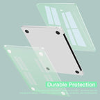 CISSOOK Compatible with MacBook Air 13.6 inch Case 2022 2024 2025 Release A2681 A3113 A3240, Plastic Hard Shell Case with USB Adapter for MacBook Air 13 inch M2 M3 M4 Chip, Clear Green