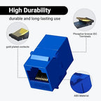 Cat6 RJ45 Keystone Coupler 25-Pack, Ethernet Coupler Female to Female, Ethernet Cable Extender UTP Inline Cat6 Keystone Jacks for Wall Plates & Patch Panels – Blue