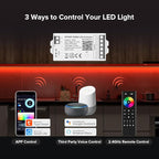 BTF-LIGHTING C04W RGBW PWM SMD FCOB (+ R G B W) 5PIN LED Strip 2.4GHz Tuya WiFi Group Controller Alexa Google Home Smartphone APP Control Compatible with WR01RF RC03RFB RC04RFB RC05RFB Remote