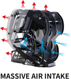 MegaPC Upgraded PC Case Heavy Duty Open-Frame Mid-Tower Micro-ATX/Mini-ITX Gaming, Tempered Glass Side Panel, Pre-Installed ARGB PWM Fan, with USB3.0, USB-C, 240mm Radiator Support (Upgrade-Black)