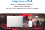 Extended Gaming Mouse Pad, Large Desk Mat XL Anime Mouse Pad Waterproof with Stitched Edges, Non-Slip Desktop Pad for Home and Office, Level Up Your 31.5x11.8 Inch (Darkness Red Moon2)