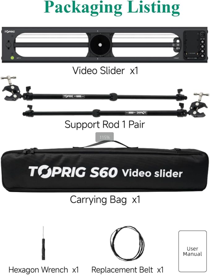 Accsoon Toprig S60 Camera Slider Motorized and Support Arms
