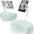 AboveTEK Tablet Pillow Stand for Bed, Hands-Free 360° Adjustable iPad Pillow Holder for Lap Reading w/Soft Bean Bag, Ideal Gift for Mom, Fits 4.7" to 12.9" Tablet, Phone, Kindle - Cyan
