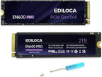 EN600 PRO SSD 2TB PCIe 3.0 Gen 3x4, NVMe M.2 2280, Up to 3500MB/s, Internal Solid State Drive, SLC Cache 3D NAND TLC, Graphene Cooling Sticker, Storage for PC, Desktop and Laptops