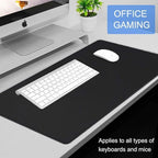 Large Extended Gaming Mouse Pad, Water Resist Non-Slip Mousepad Rubber Base Long Desk Mouse Pad with Stitched Edges, Computer Keyboard Mouse Mat for Gaming, Office & Home, 31.5 x 11.7 in, Black