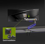 RGB Gaming Monitor-arm for Flat/Ultrawide/Curved Monitors 32 to 60 inch, Heavy Duty Stand Load up to 20 kg, VESA 75/100 mm Monitor-Mount G70-New