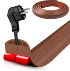Floor Cord Cover Self Adhesive Cord Hider,10FT Cable Management, Extension Strip Protector for Wires, Prevent Cable Trips for Offices, Gyms, Exhibitions Cavity:0.39"(W) x 0.27"(H) Wood Red Teak