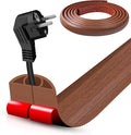 Floor Cord Cover Self Adhesive Cord Hider,20FT Cable Management, Extension Strip Protector for Wires, Prevent Cable Trips for Offices, Gyms, Exhibitions Cavity:0.39"(W) x0.27(H) Wood Red Teak