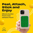 Classic - Silicone Suction Phone Case Adhesive Mount - Hands-Free, Strong Grip Holder for Selfies & Videos - iPhone & Android Compatible - 2.25″ x 3.25″, Spade Green