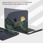 Teryeefi MacBook Air M2 Case 2022 Release A2681 Model, Glossy Plastic Hard Shell Cover with Screen Protector & Keyboard Cover for 13.6 Inch Laptop