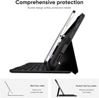 PAUL B for iPad 10th/11th Generation Case with Keyboard 10.9 Inch 2022/11 Inch 2025,Cover with Pencil Holder,Integrated for 10 Gen/11 Gen(A16),Wireless iPad Keyboard Case,Thin & Light (Red)