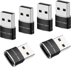 USB to USB C Adapter 6 packs for iPhone Fast Charging, Transfer and Type C OTG convert. USBC to A Compatible with iPhone 16 16e 15 Plus Pro Max,iPad Pro Air 4 Mini 6 almost USB devices