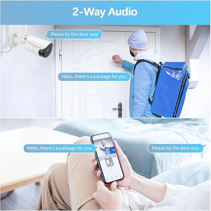 WEILAILIFE 【2-Way Audio】 Outdoor Wireless Security Camera System, Wireless DVR System, WiFi Video Surveillance Systems, Home Security Cameras NVR