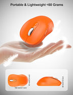 Trueque Wireless Mouse for Laptop, 2.4GHz Ergonomic Computer Mouse with Back & Forward Buttons, 3-Level DPI, 6 Buttons, Optical USB Cordless Mice for Windows Chromebook MacBook PC (Orange)