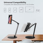 Surface Pro Stand, iPad Pro 12.9 Holder, Multi-Angle Adjustable Tablet Stand Holder for 4.7''- 13'' Screen Microsoft Surface Pro Series, iPad Pro 11/12.9, iPad, mini, Air and More (Black)