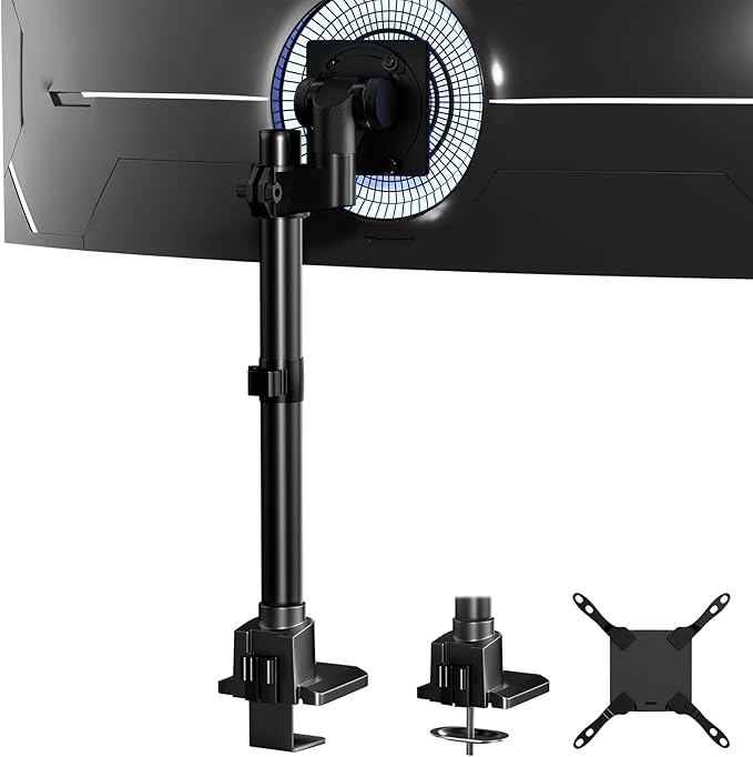 Monitor-Arm Ultrawide Heavy Duty 24-57'' - Aluminum Single Monitor Mount Holds up to 59.4lbs, Adjustable Desk Mount Stand, VESA75/100/200mm, Black