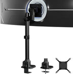 Monitor-Arm Ultrawide Heavy Duty 24-57'' - Aluminum Single Monitor Mount Holds up to 59.4lbs, Adjustable Desk Mount Stand, VESA75/100/200mm, Black
