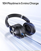 TAGRY Hybrid Active Noise Cancelling Headphones 100H Playtime Wireless Over Ear Bluetooth Headphone with Hi-Res Audio Fast Charging Comfort Earcups Headsets for Travel Home Office Phone PC Black