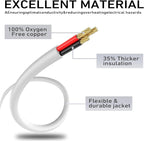 LUCKY TL Indoor Outdoor Extension Cord, 16/3 Gauge White Long Extension Cord 50ft, Waterproof Flexible Case, Made of Pure Copper, 13A 1625W 16AWG SJTW, 3 Prong Heavy Duty Wire, ETL