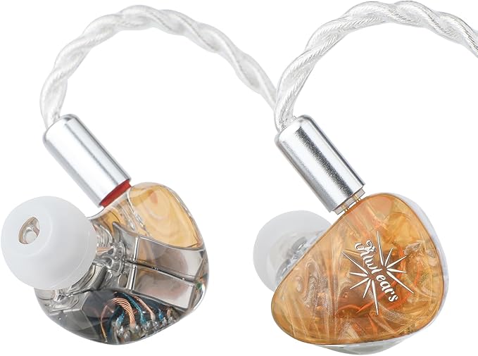 Linsoul Kiwi Ears Orchestra Lite Performance Custom 8BA in-Ear Monitor IEM with Detachable 4-core 7N Oxygen-Free Copper OFC Cable, Handcrafts Faceplate for Audiophile Studio Musician (Orange)